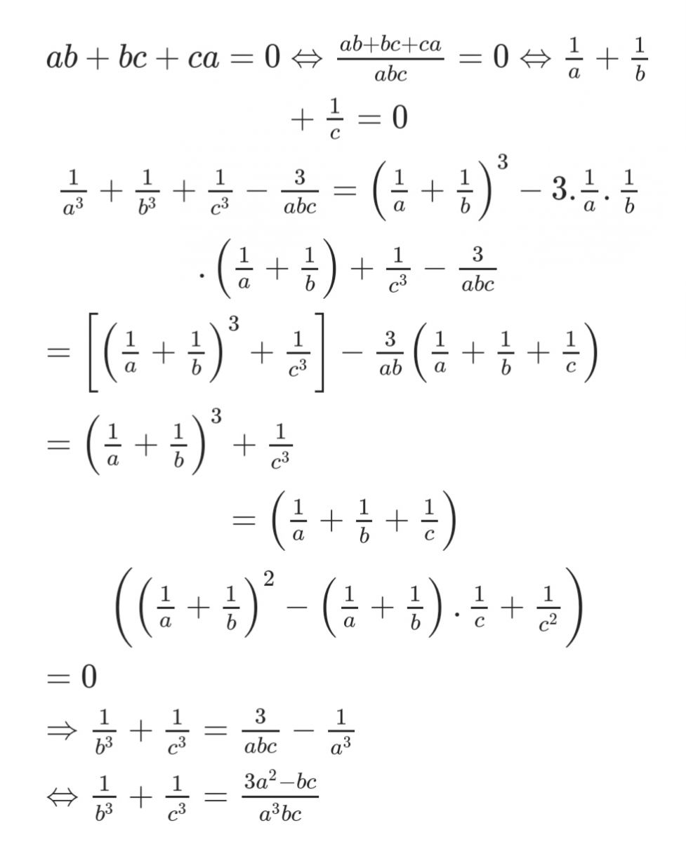 Cho Ab Ac 0 Va A B C La Ba Số Khac 0 Chứng Minh 3a 2 A 3bc 1 B 3 1 C 3